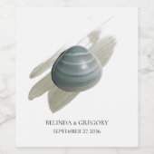 Clam Waterverf Stroke Wedding Wijn Etiket (Enkel label)