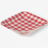 Clambake Casual Seafood Gingham Plaid Papieren Bordje (Gebogen)