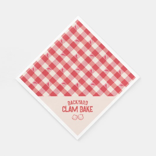 Clambake Casual Vis en zeevruchten Diner Gingham R Servet (Hoek)