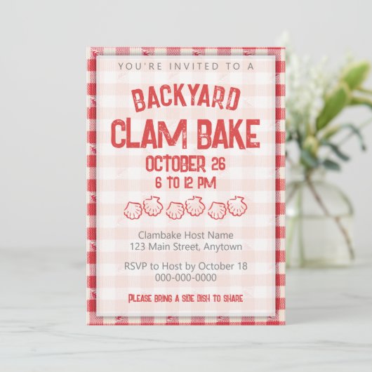 Clambake Casual Vis Kookfeest Diner Gingham Kaart (Staand voorkant)