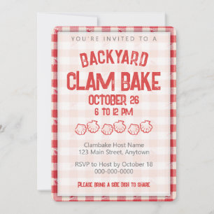Clambake Casual Visdiner BBQ Eten Gingham Kaart
