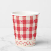 Clambake Casual Visetentje met Zeevruchten Gingham Papieren Bekers (Voorkant)