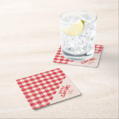 Clambake Casual Zeevruchtenfeest Gingham Plaid Kartonnen Onderzetters (Insitu)