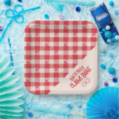 Clambake Informele Zeevoedsel Feest Gingham Plaid Papieren Bordje (Feest)