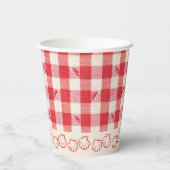 Clambake Informoete Vis BBQ Avondmaal Gingham Papieren Bekers (Achterkant)