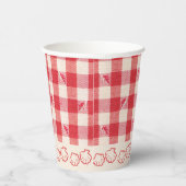 Clambake Informoete Vis BBQ Avondmaal Gingham Papieren Bekers (Rechts)