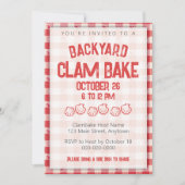 Clambake Informoete Visbarbecue Avondeten Gingham Kaart (Voorkant)