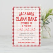 Clambake Informoete Visbarbecue Avondeten Gingham Kaart (Staand voorkant)