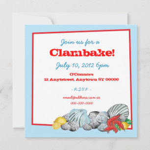 Clambake Invitation Kaart
