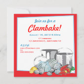 Clambake Invitation Kaart (Voorkant)