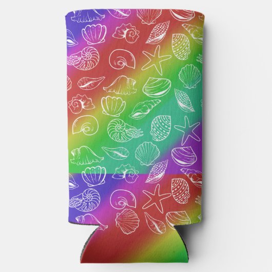 Clambake Name Rainbow Clam Shellfish Pattern Seltzer Blikjeskoeler (Achterkant)