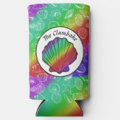 Clambake Name Rainbow Clam Shellfish Pattern Seltzer Blikjeskoeler (Voorkant)