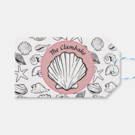 Clambake Pink Champagne Circle Seashells Cadeaulabel