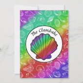 Clambake Rainbow Clam Schelpdieren Patroon Cookout Kaart (Voorkant)