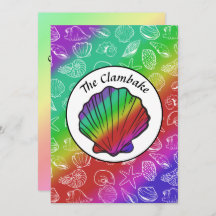 Clambake Rainbow Clam Schelpdieren Patroon Cookout