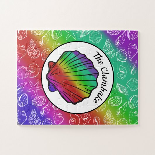 Clambake Rainbow Clam Shellfish Pattern 11 x 14 in Legpuzzel (Horizontaal)