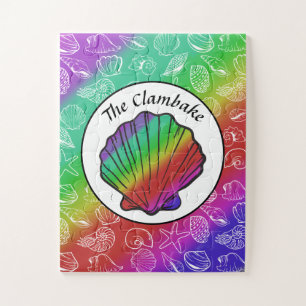 Clambake Rainbow Clam Shellfish Pattern 11 x 14 in Legpuzzel