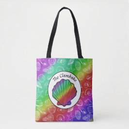 Clambake Rainbow Clam Shellfish Pattern All Print Tote Bag
