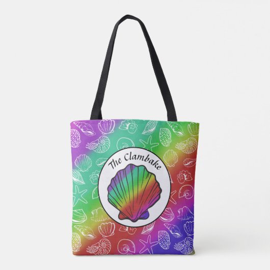 Clambake Rainbow Clam Shellfish Pattern All Print Tote Bag (Achterkant)
