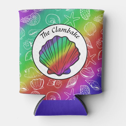 Clambake Rainbow Clam Shellfish Pattern Blikjeskoeler (Voorkant)