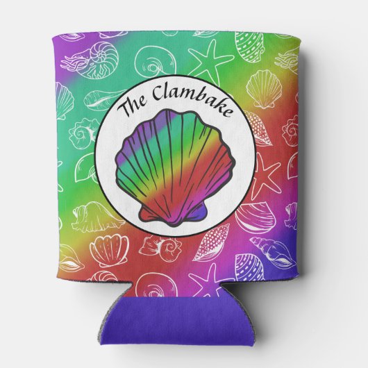Clambake Rainbow Clam Shellfish Pattern Blikjeskoeler (Achterkant)