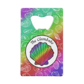 Clambake Rainbow Clam Shellfish Pattern Creditkaart Flessenopener (Achterkant)
