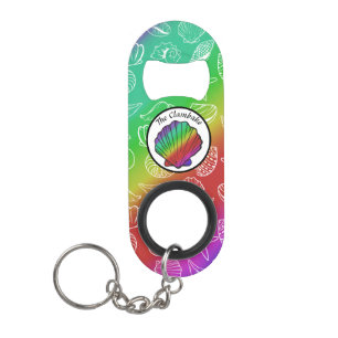 Clambake Rainbow Clam Shellfish Pattern Mini Flessenopener