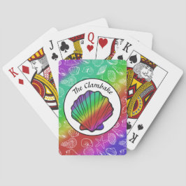 Clambake Rainbow Clam Shellfish Pattern Pokerkaarten