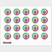 Clambake Rainbow Clam Shellfish Pattern Ronde Sticker (Vel)