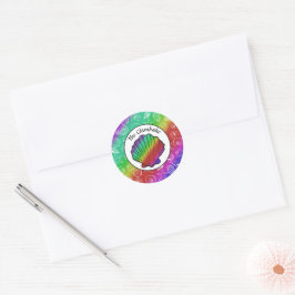 Clambake Rainbow Clam Shellfish Pattern Ronde Sticker