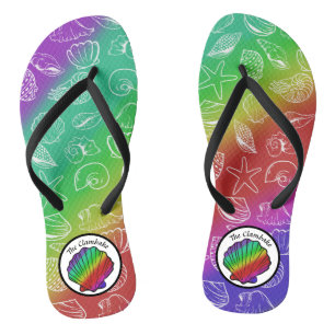 Clambake Rainbow Clam Shellfish Pattern Teenslippers