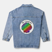 Clambake Rainbow Gepersonaliseerde naam Vrouwen Denim Jacket (Achterkant)