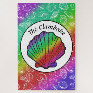 Clambake Regenboog Clam Schelpdier Patroon 20" x 3 Legpuzzel