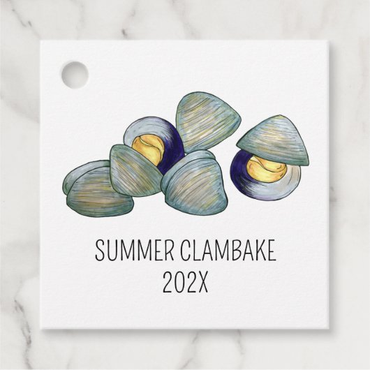 Clambake Rhode Island Nieuw Engeland Vis en zeevru Bedankjes Labels (Voorkant)