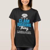 Clamming Sea Shell Collecting Clam Digging Razor C T-shirt (Voorkant)