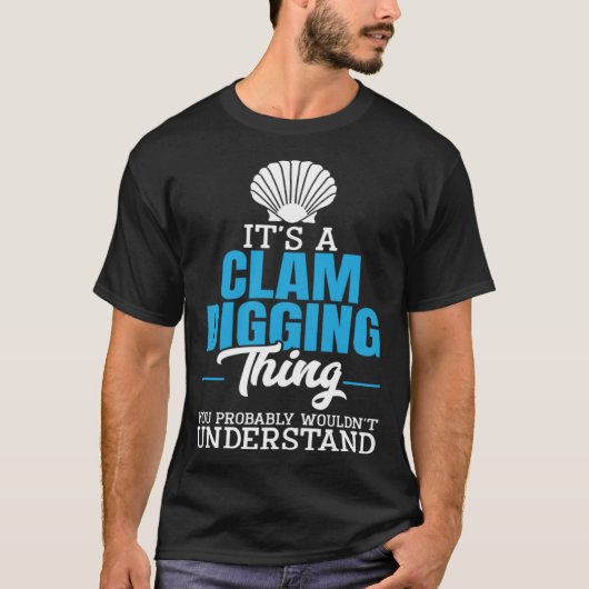 Clamming Sea Shell Collecting Clam Digging Razor C T-shirt (Voorkant)