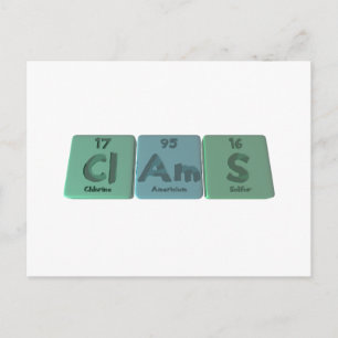 Clams-Cl-Am-S-Chloor-Americium-zwavel.png Briefkaart