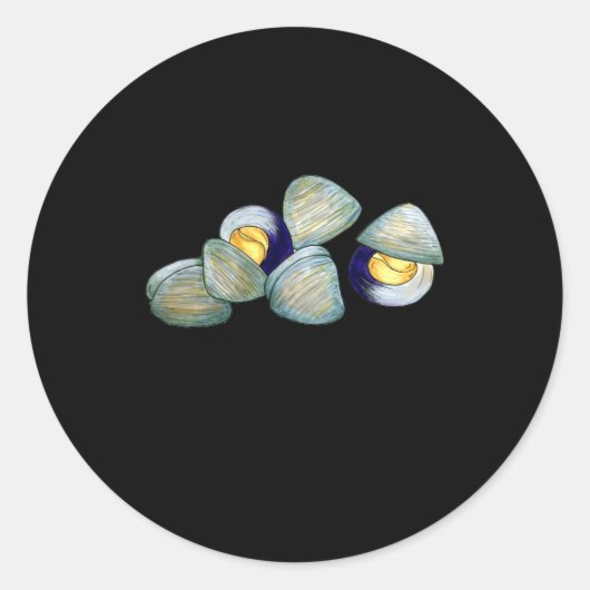 Clams Clambake Rhode Island New England Seafood _1 Ronde Sticker (Voorkant)