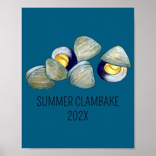 Clams Clambake Rhode Island New England Seafood  Poster (Voorkant)