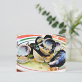 Clams Muscles Shellfish Food Briefkaart (Staand voorkant)
