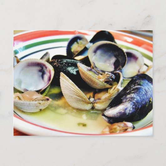 Clams Muscles Shellfish Food Briefkaart (Voorkant)