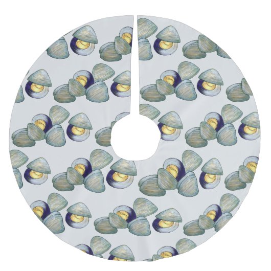 Clams Seafood Clambake Beach Ocean Clam Digging Kerstboom Rok (Voorkant)