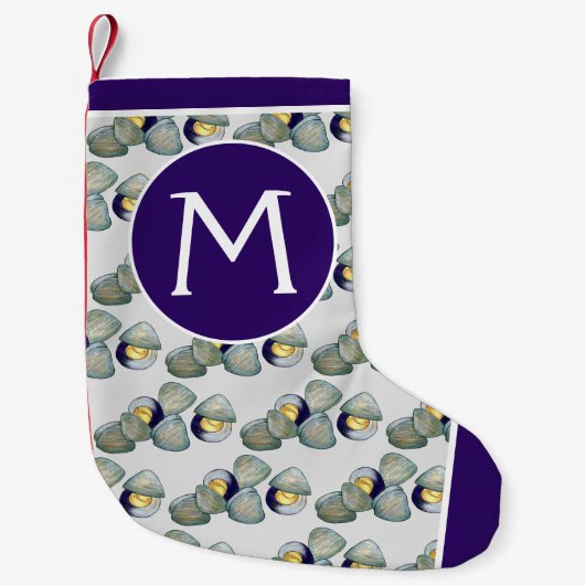 Clams Seafood Clambake Beach Ocean Clam Digging Kleine Kerstsok (Voorkant)