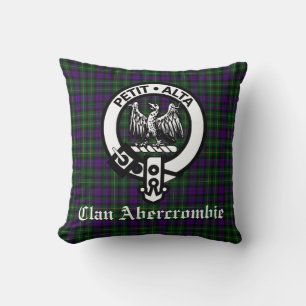 Clan Abercrombie Crest Badge en Tartan Kussen