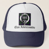 Clan Abercrombie Crest Badge en Tartan Trucker Pet (Voorkant)