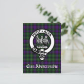 Clan Abercrombie Crest Badge & Tartan Briefkaart (Staand voorkant)