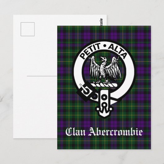 Clan Abercrombie Crest Badge & Tartan Briefkaart (Voorkant / Achterkant)