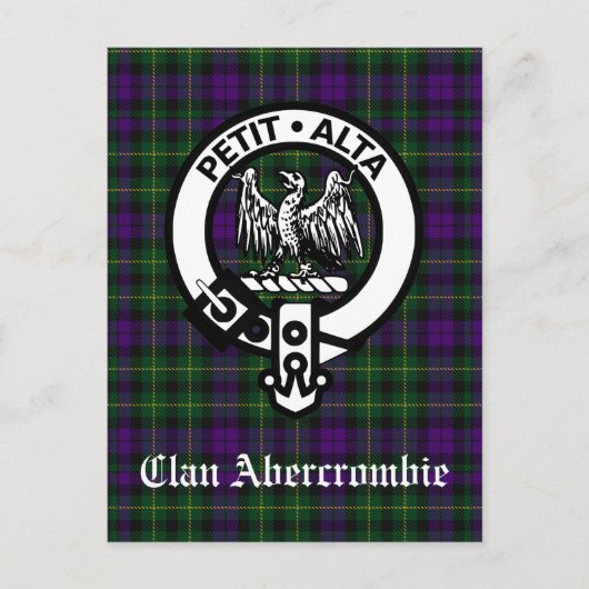 Clan Abercrombie Crest Badge & Tartan Briefkaart (Voorkant)
