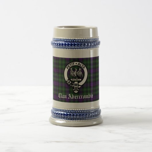 Clan Abercrombie Crest Badge & Tartan Custom Bierpul (Center)