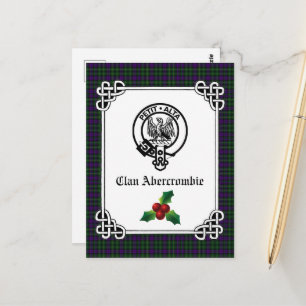 Clan Abercrombie Crest Badge & Tartan Holiday Briefkaart